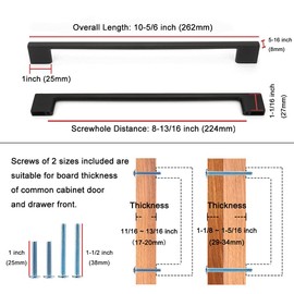 KOOFIZO Wide Foot Cabinet Bar Pull - Chrome Modern Solid Handle, 8.8 Inch/224mm Screw Spacing, Pack of 5 for Kitchen Cupboard Door, Bedroom Dresser Drawer, Bathroom Wardrobe Hardware