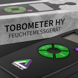 TOBOLIN TOBOMETER HY Moisture Meter with LCD Display for Masonry - Moisture Meter for Masonry, Wood, Wall, Plaster, Plaster - Non-Destructive Measurement - 40 mm Measuring Depth