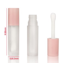 COSIDEA 24 tubos vacíos de 5 ml para brillo de labios, redondos, blancos, con varita de pie grande