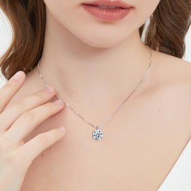 Trinckle Moissanite Necklace Gifts for Her Anniversary Gifts for Wife, Soulmate Necklace for Girlfriend,1 Carat Sterling Silver Moissanite Jewelry as Birthday Aniversario Gifts for Women