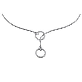 Alvalley Metal Chain Dog Show Collar - Pet Slip Collar for Shows - Fine Brass Snake Chain Collar - Adjustable for Toy, Small, Medium, Large, and Extra Large Dogs (Chrome, 16", 1.8mm Thick)