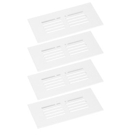 sourcing map Air Vents Cover, 4Pcs 100 x 50mm - Aluminum Alloy Mesh Air Return Vent Cover, Rectangle Louvered Ventilation Grille for Shoe Cabinet Wardrobe (White)
