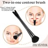 Nose Contour U-Shaped Makeup Brush - 2-in-1 Dual Ended, Precision