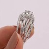 LIOYSIUT 925 Sterling Silver Moissanite or Simulated Diamond Twisted Wrapped