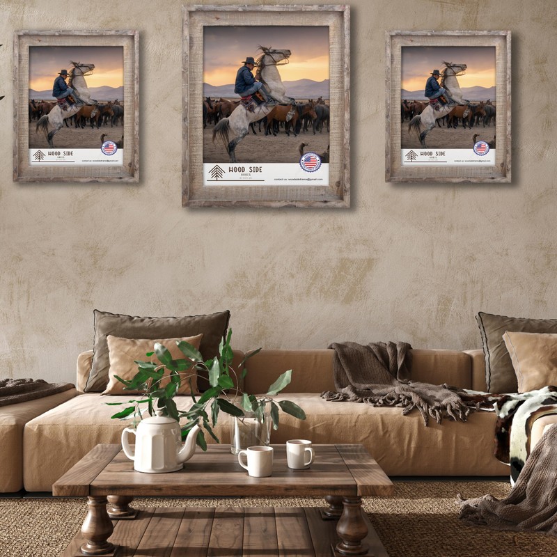 Rustic Barnwood Picture Frames 8.5x11 - Set of 2 -
