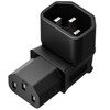 [2PACK] IEC 320 C14 to C13 Right Angle AC Adapter,