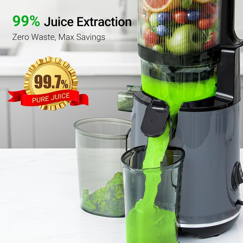 Aeitto Max5 Juicer Machines,Cold Press Juicer with 5.3“ Extra Large