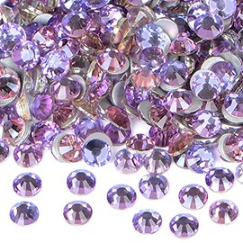288PCS Art Nail Rhinestones non Hotfix Glue Fix Round Crystals Glass Flatback for DIY Jewelry Making with one Picking Pen (ss30 288pcs, Green Pink)