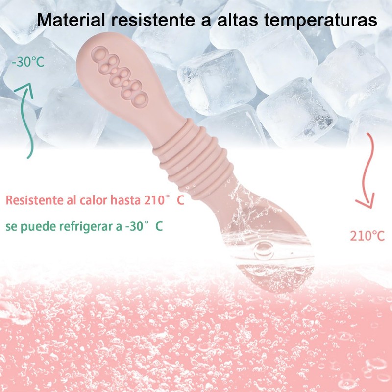 Cucharas de Silicona para Niños – Juego 8 pcs Arcoíris