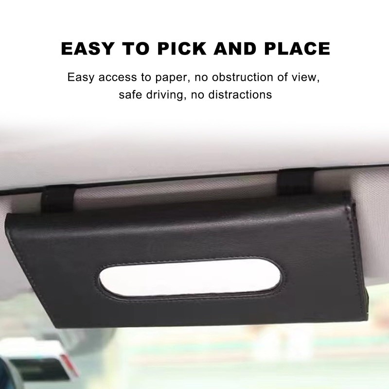 Oiieco 2 Pcs Car Tissue Holder, Premium PU Leather Sun
