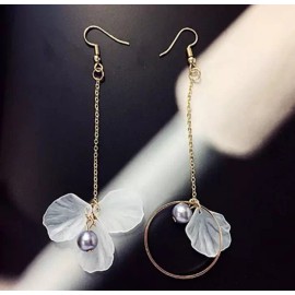 4" Vintage Natural Flower White Sea Shell Fashion Drop Dangle Earrings Gift s14