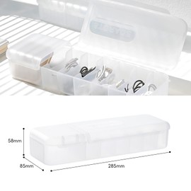 Cable Storage Box, Pack of 2 Cable Organiser Box, Charging Cable Organiser Cable Management Box with 7 Compartments and 18 Cable Ties, Storage Box for Desk, Storage, Office (White)