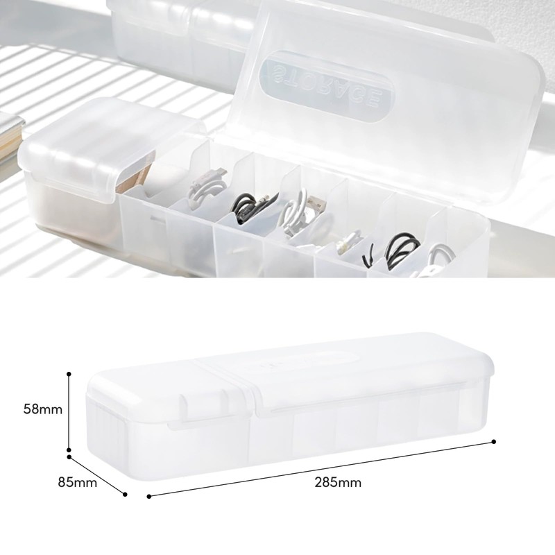 Cable Storage Box, Pack of 2 Cable Organiser Box, Charging