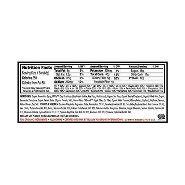 Clif Bar Energy Bars - Crunchy Peanut Butter - 2.4 oz - 12 ct