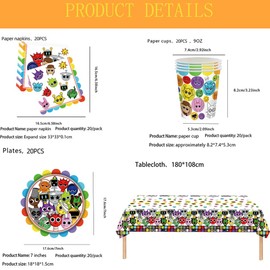 Sp-runki Party Tableware Children's Birthday Set, Sp-runki Party Tableware, Horror Games Birthday Decoration, Sp-runki Children's Birthday Table Decoration, Sp-runki Birthday Party Accessories, Party