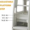 SDADI Kids Durable Plastic Step Stool with 3 Adjustable Heights,