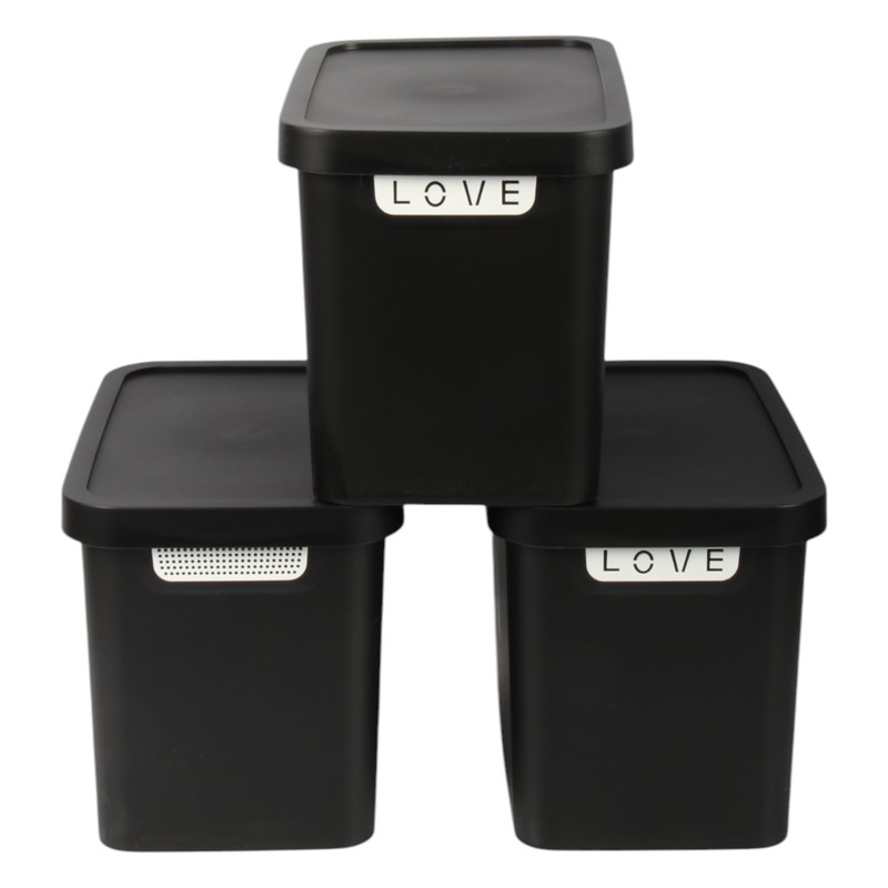 Jolie Max (Set of 3) Plastic Storage Boxes with Lid,