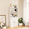 oneinmil 4-Tier Bookshelf and Bookcase, Wooden Bookshelves with Cabinet Doors,