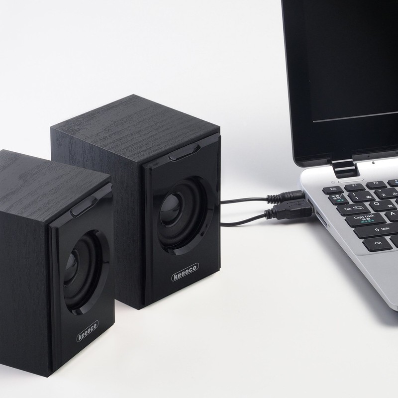 3R Speaker USB Compact [Keeece] with Volume Controller, Black 3R-KCSP02BK