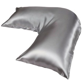 Pillowcase Cover Compatible with L-Shaped Contour Body Pillow, Comfortable and Soft Satin Pillowcase, Similar to Silk Pillow Cover, Gray