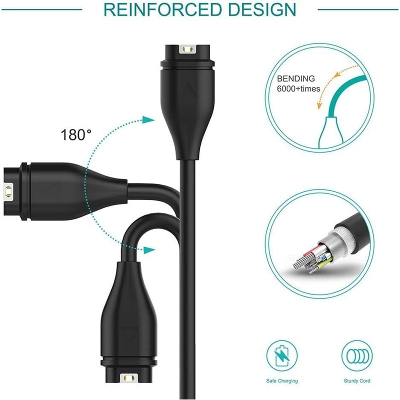 E ECSEM Charging Cable Compatible for Garmin Lily 2 Active