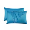 Black Horse Silk Satin Pillow Cases 2 Pack TEAL, Silky