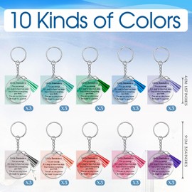 Chunful 30 Pcs Mental Health Gift Little Reminders Inspirational Clear Acrylic Keychain Colorful Spirit Quotes Keychains Team Appreciation Thanks Gifts for Employee Nurse Coworker