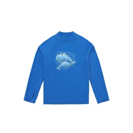 HDTIYUYP Rash Vest Kids Long-Sleeve - Boys Girls UV Sun Produtction Rashguards Swim Tshirts UPF Surfing Top Repreve® Recycle Beach Water Top with Thumbhole Royal 13yrs