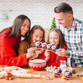 HIENAJ 50 Pcs Christmas Lollipop Holder Paper Tags Santa Claus Candy Cookie Chocolate Cute Wrappers Card Decorations Label Home Xmas New Year Craft DIY Party Supplies3