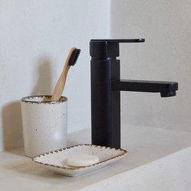 Casafina Ceramic Soap Dish - Toscana Collection, Aglio | Stoneware Bathroom Accessories | Quality Bath Decor | 5.25'' x 3.75'' x 0.75''