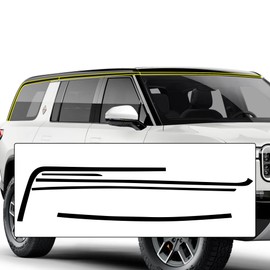 BOGAR TECH DESIGNS Side Window Chrome Delete Overlay Compatible with Rivian R1S 2022-2025, Gloss Black