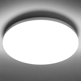 genatu Bathroom Ceiling Light IP65 Waterproof Led Ceiling Light, 17W 2335lm 150W Equivalent, 4000K Daylight White, Ø22cm Round
