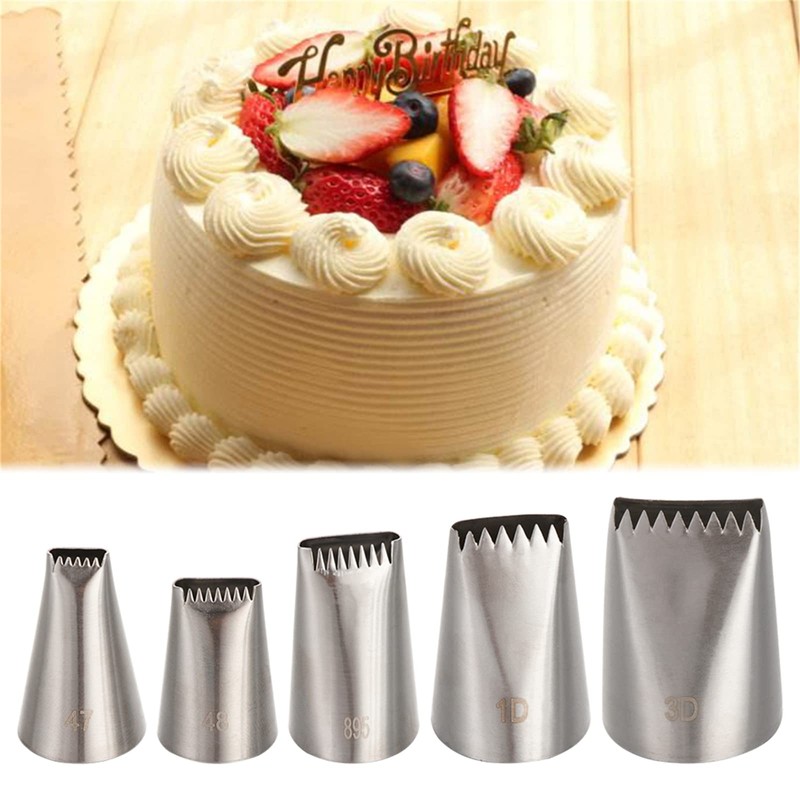 5 Pcs Icing Piping Tips Set, Stainless Steel Baking Kits,