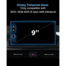 WEIPIN For Glossy Tempered Glass 2025 2026 Acura ADX 9 Inch Touchscreen Screen Protector - ADX (A-Spec with Advance) Accessories