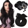 Moresoo Extensiones Cabello Humano 50gr 14in #1b Off Negro