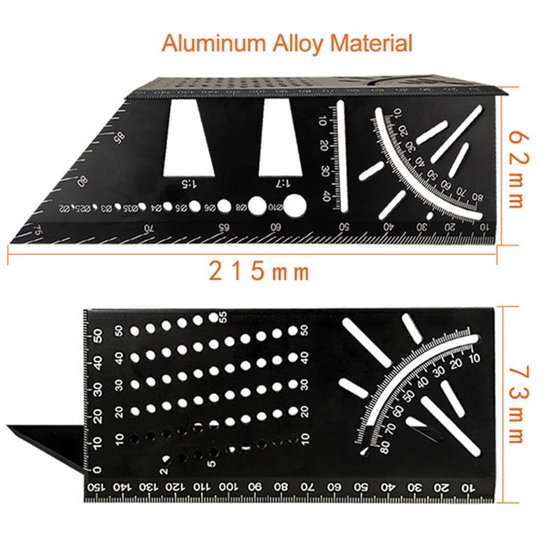 Portable Multi-Function T-Type Tridimensional Dovetail Joint Straight Rule Planning Scriber