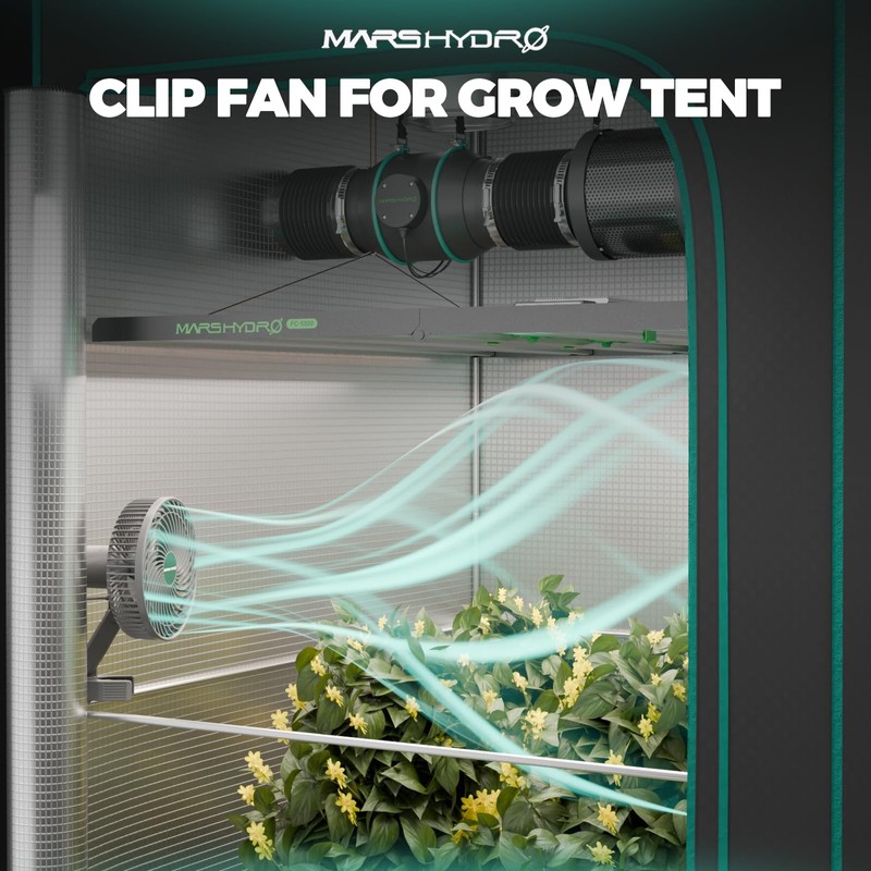 MARS HYDRO Updated 2-Pack M6 Grow Tent Fan, A powerful