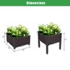Outdoor 2Pcs Plastic Raised Garden Bed Self-Watering Plastic Planter Garden