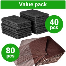 CUSINIUM 40-Pack Griddle Cleaning Pads + 80-Pack Grill Screens