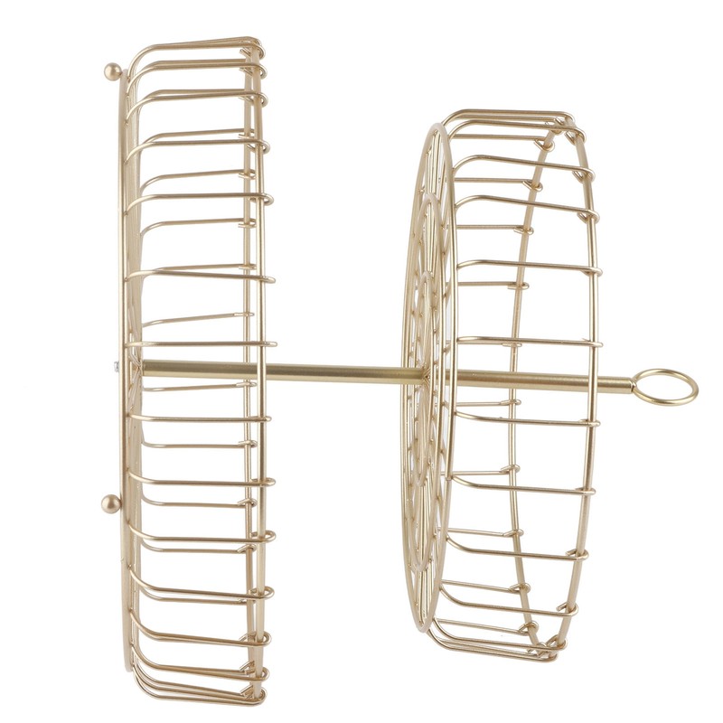 2 Tier Fruit Basket Iron Round Golden Nordic Household Snack