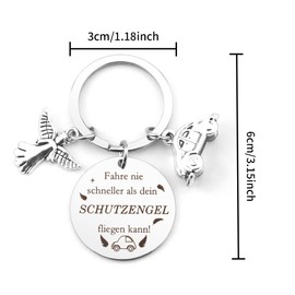 Diulinep Guardian Angel Keyring, Guardian Angel Car, Heart Man Gift, Gifts for Girlfriends, Partner Gifts for Him, Keyring Angel, Gifts for Drivers1