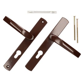 KOTARBAU® Pair of Handles 72 mm with Long Plate Brown for Profile Cylinder Modern Universal