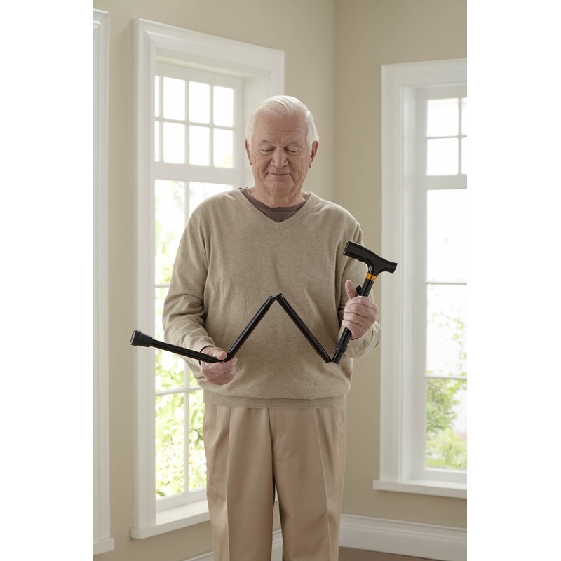 Medline Folding Cane, Black