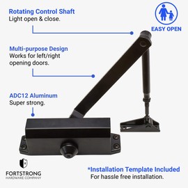 FS-1306 Hydraulic Auto Door-Closer Grade 3 (Black - Easy Open)