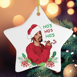 Ho's Ho's Ho's Funny Christmas Ornament (Star)