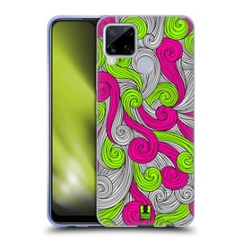 Head Case Designs Neon Pink Und Grün Lebhafter Wirbel Soft Gel Handyhülle Hülle kompatibel mit Realme C15