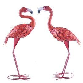 BAENRCY Flamingo Statue Metal Sculpture Garden Decoration Metal Yard Art for Patio Lawn Backyard Outdoor Decoration