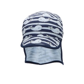 Sterntaler Wali Boys' Peaked Cap with Neck Protection, blue