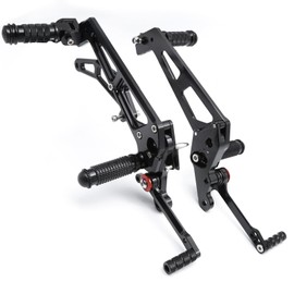PROCNC Motorcycle Aluminum Rearsets Foot pegs Rear sets Footrest Fit for Grom MSX125 2021 2022 2023 (Black)