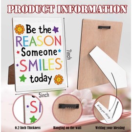 Be the Reason Someone Smiles Today Office Decor Classroom Decor, 5x7" Wooden Sign for Wall and Desktop, Motivational Wall Decor for Home Bedroom, Therapy Office Decor, inspirational Gifts for Women